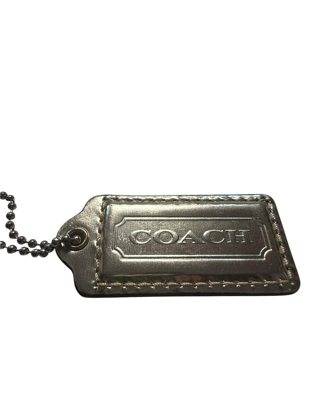 Coach Leather Hangtag - Smooth Metallic Gold (2.25")